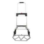 Carretilla plegable de aluminio RATIO abierta con base de carga y mango extensible