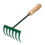 Rastrillo de mano de 6 dientes LISTA Classic para limpieza de parterres y macetas.