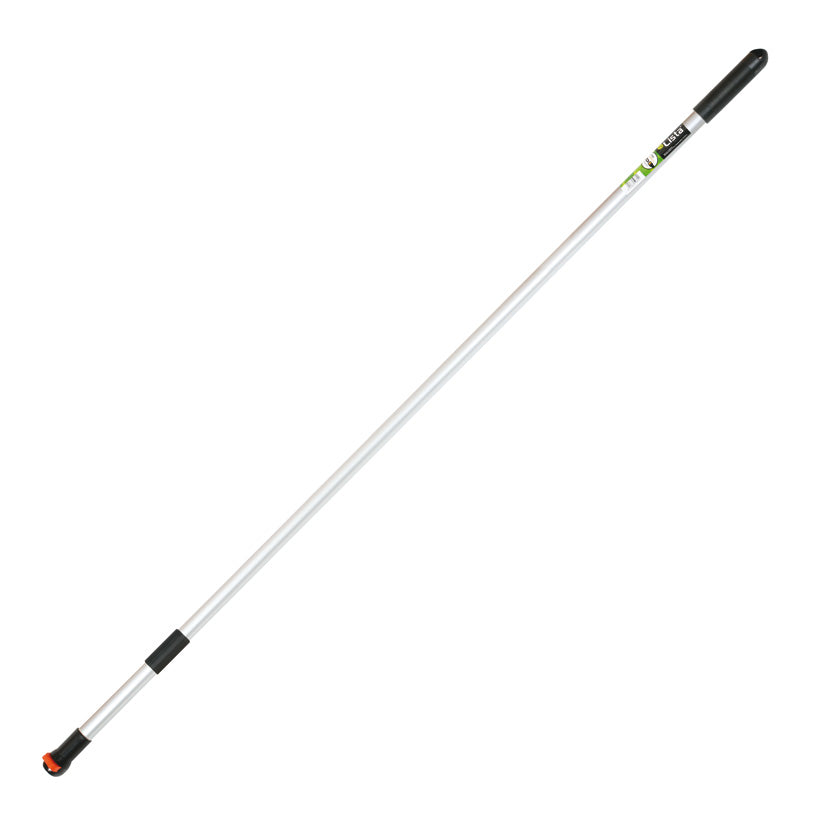 Mango telescópico LISTA InterSystem de acero extensible de 135 a 250 cm con empuñadura ergonómica negra.