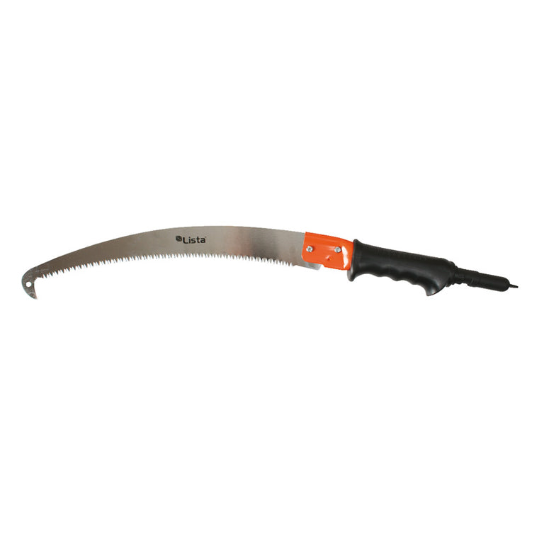 Serrucho de poda LISTA Intersystem con hoja curva de 35cm y mango ergonómico negro.