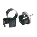 Sierra corona múltiple RATIO con hojas intercambiables de acero negro para cortes en madera y plástico.