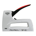 Clavadora manual RATIO CR300 de aluminio plateado con mango ergonómico negro y rojo y selector de potencia