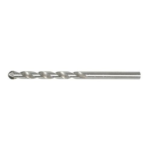 Broca para porcelánico RATIO X-Treme con punta de metal duro y cuerpo helicoidal plateado.
