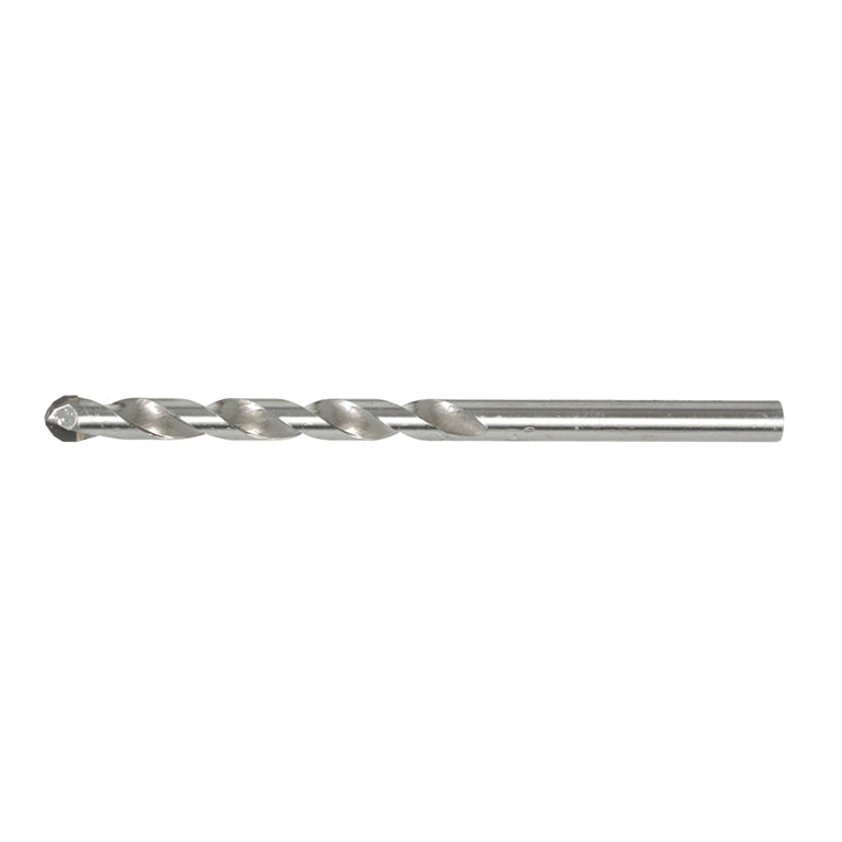 Broca para porcelánico RATIO X-Treme con punta de metal duro y cuerpo helicoidal plateado.