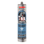 Cartucho adhesivo sellador Soudal T-Rex Cristal transparente 290ml fuerza invisible