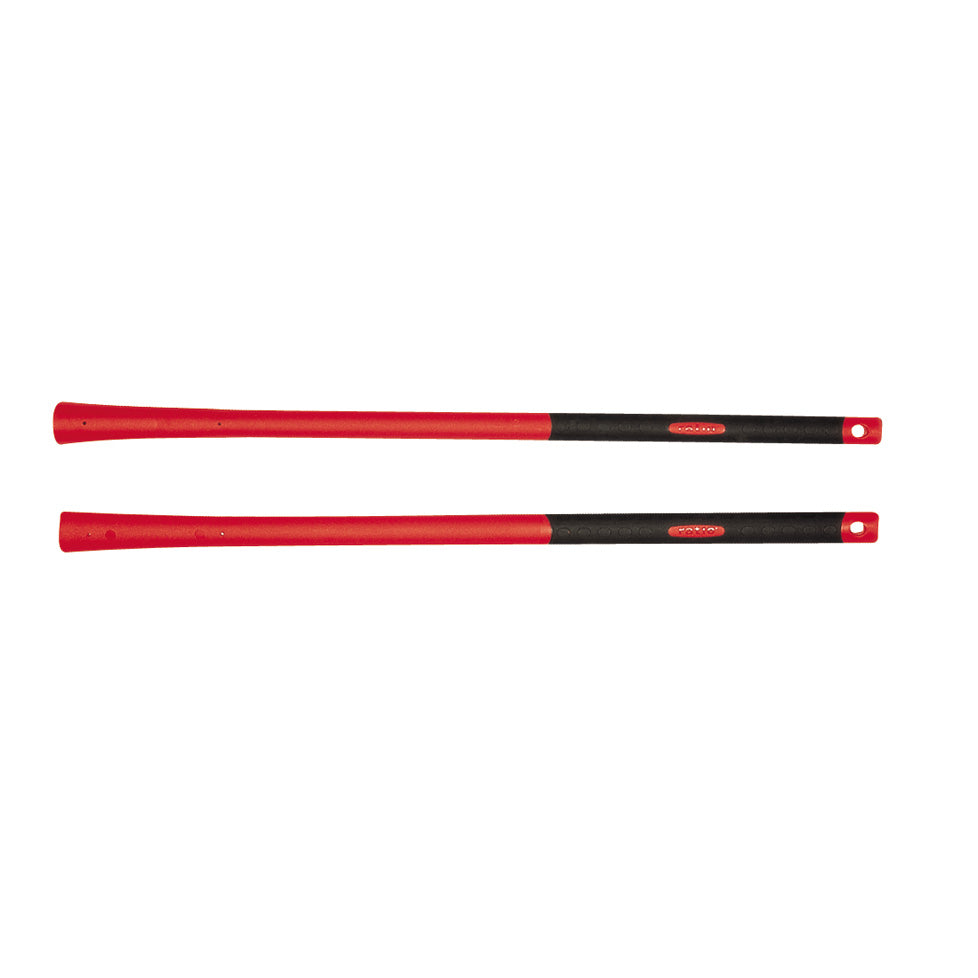 Mango trimaterial RATIO de fibra de vidrio rojo y negro con empuñadura antideslizante para herramientas de impacto.