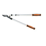 Tijera podadora telescópica LISTA NT con brazos de aluminio extendidos y mangos ergonómicos naranja y negro.