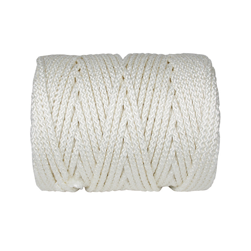Cuerda trenzada de poliéster blanco tipo granete EHS de 5mm en madeja retractilada