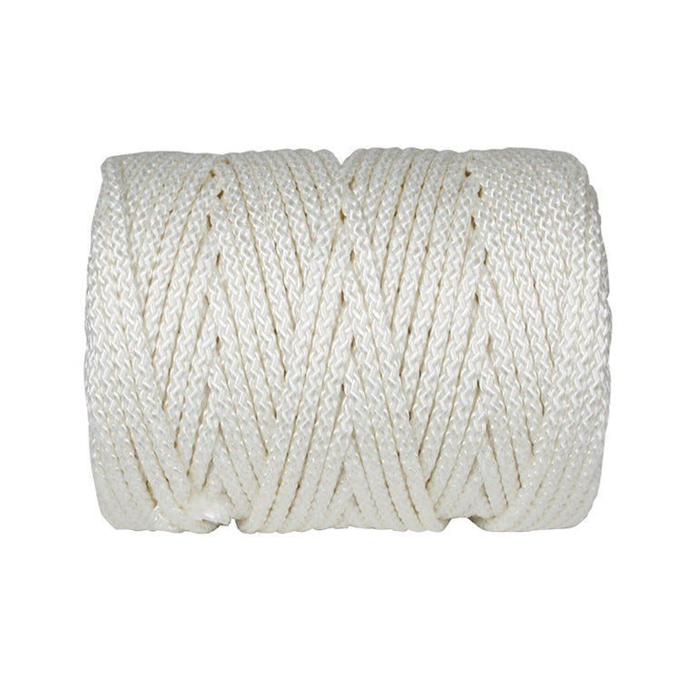 Cuerda trenzada de poliéster blanco EHS de 5mm en rollo retractilado para uso profesional y doméstico