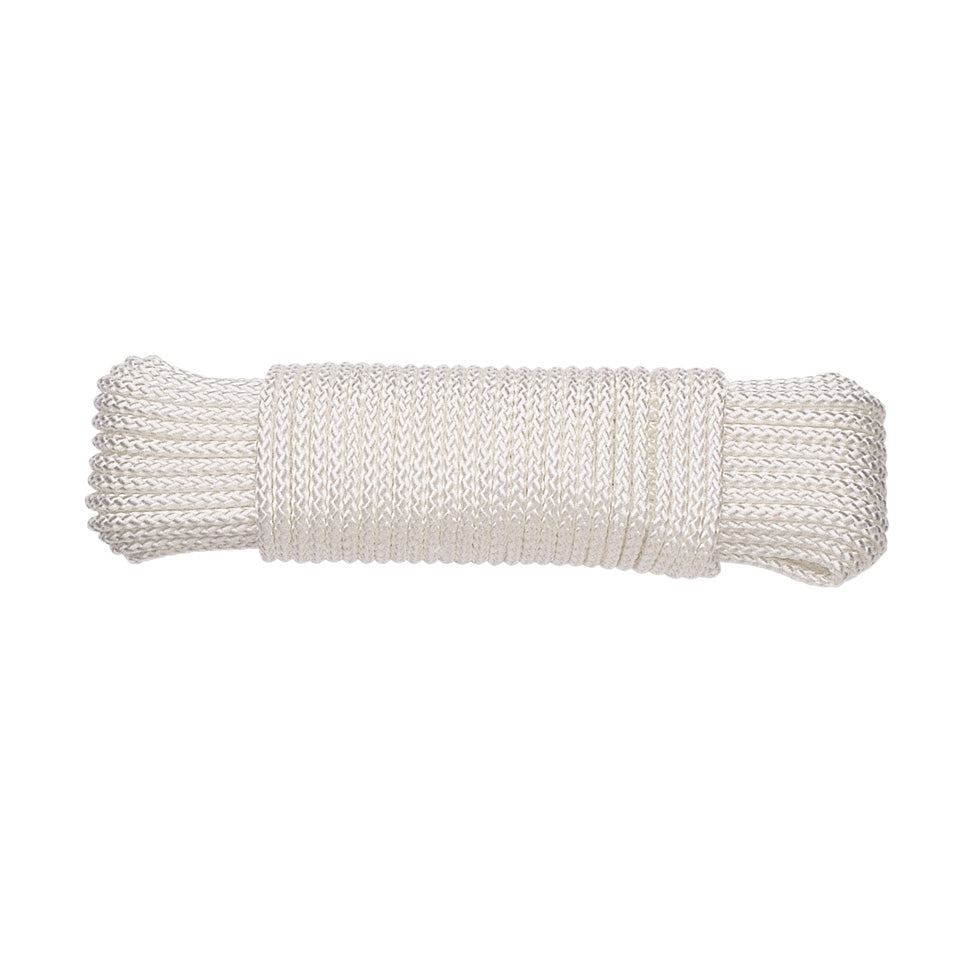 Cuerda de poliamida trenzada blanca EHS de 4mm en formato madeja para bricolaje y náutica