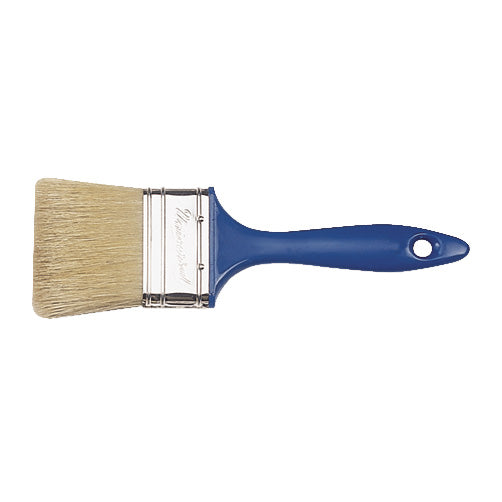 Paletina de pintor Universal semi-triple con mango azul de plástico y cerdas naturales blancas de alta calidad.