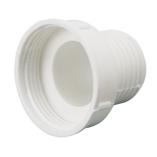 Adaptador de válvula roscada Drena en polietileno blanco para conexión de sifón flexible de desagüe