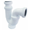 Sifón curvo extensible Crearplast C-9 blanco con salida horizontal y tuerca loca para desagüe.