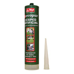 Cartucho de cola monocomponente RAYT Novopur de 300 ml para pegado y remates de césped artificial.