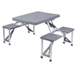 Mesa Picnic Plegable con 4 Asientos y Soporte Sombrilla