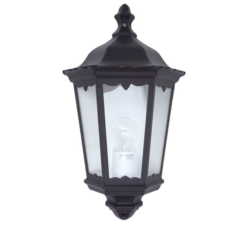 Medio aplique de pared exterior DUOLEC Classic negro protección IP44