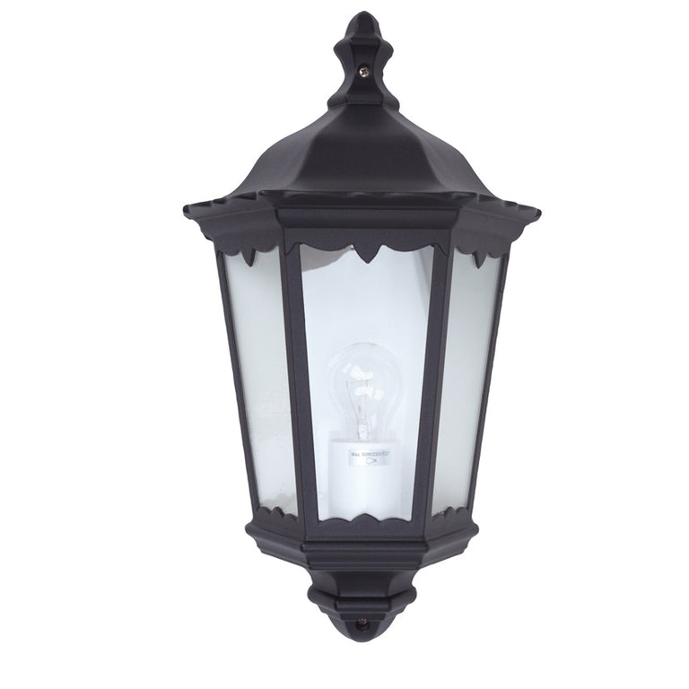 Medio aplique de pared exterior DUOLEC Classic negro protección IP44