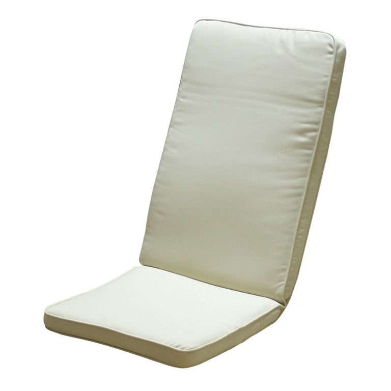 Cojín para sillón de jardín respaldo alto color crudo 114x48 cm