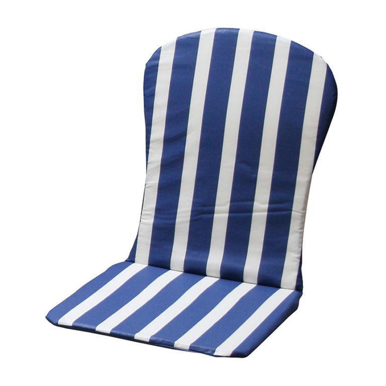 Cojín para silla monoblock alta con rayas azules y blancas Serie 100