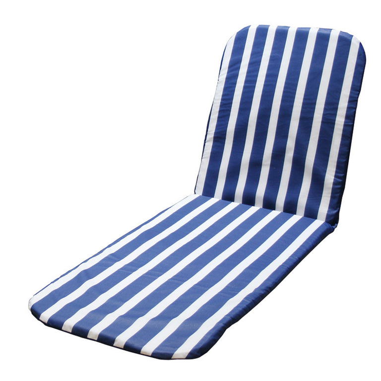 Cojín para tumbona carro cama con rayas azules y blancas 185x55cm
