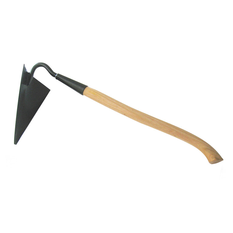Azada Baleares Cavec DARMAN con mango de madera de eucalipto barnizada y hoja metálica negra para jardinería.