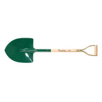 Pala redonda de punta Lista Nº3 de acero templado verde con mango de madera y empuñadura de anilla