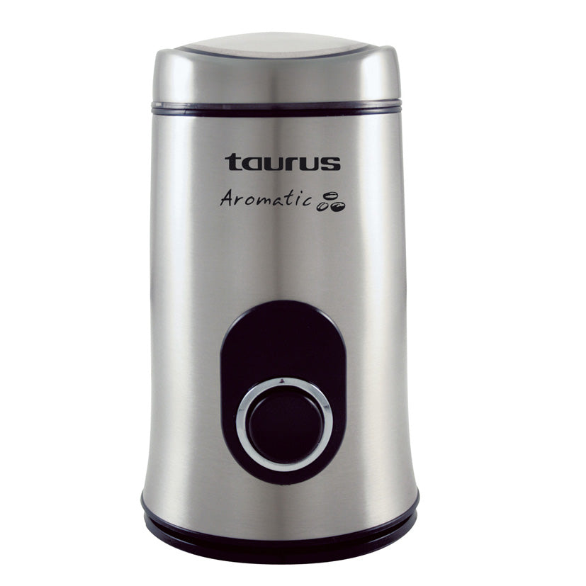 Molinillo de café Taurus Aromatic de acero inoxidable con botón de encendido y diseño compacto