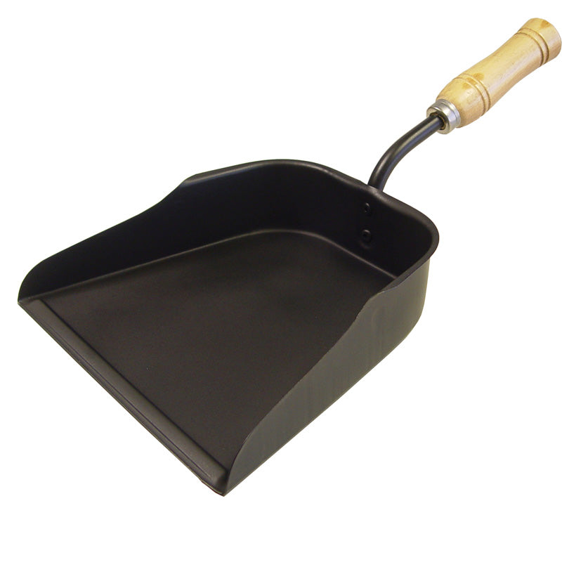 Pala recogedora de metal con mango corto de madera ergonómico