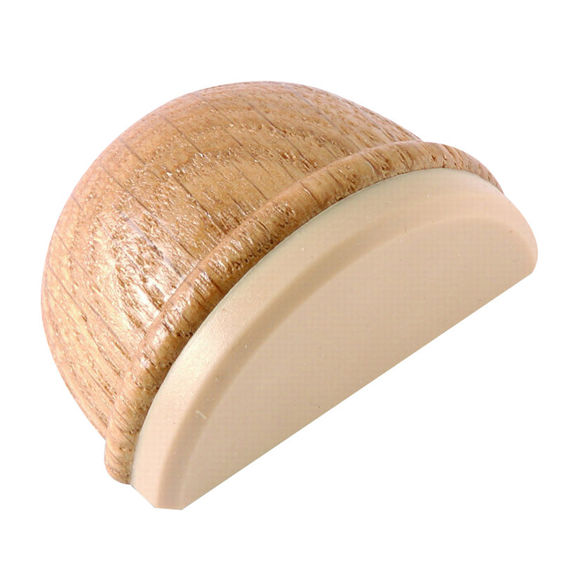 Tope de puerta BRINOX madera de roble natural con banda elástica de protección