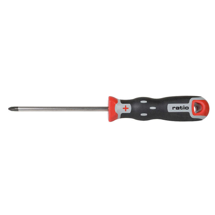 Destornillador Phillips RATIO DynamicTecno con mango ergonómico rojo y negro de alta visibilidad