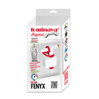 Caja del producto Fominaya Fenyx lateral con especificaciones técnicas y código QR de instalación.