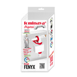 Caja del producto Fominaya Fenyx lateral con especificaciones técnicas y código QR de instalación.