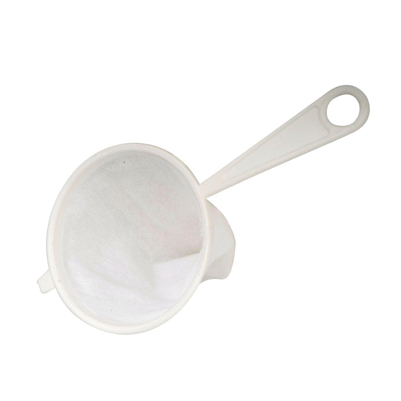 Colador de tela de franela blanca de 12 cm con mango de plástico para filtrado fino de líquidos y café