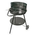 Barbacoa de carbón HABITEX Supergrill 45 con estructura de acero lacado y ruedas de transporte.