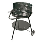 Barbacoa de carbón HABITEX Supergrill 45 con estructura de acero lacado y ruedas de transporte.