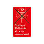 Infografía explicativa sobre la sustitución fácil de un tapón convencional por el sistema automático Habitex.