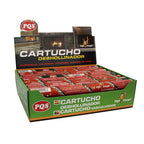 Caja expositora de cartuchos deshollinadores PQS para mantenimiento de estufas y hornos de leña