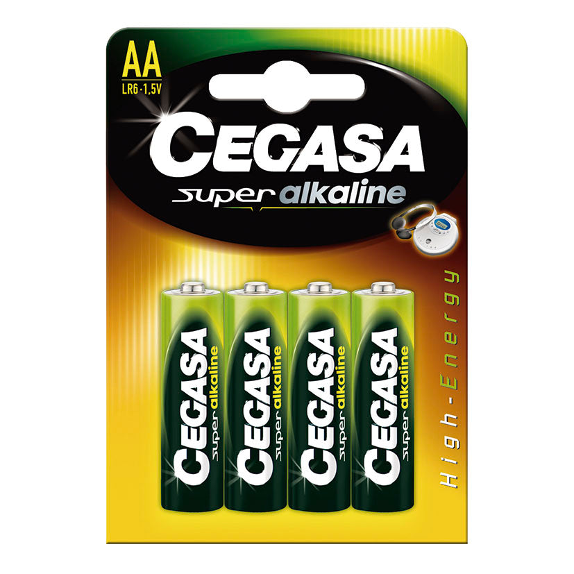 Blíster de 4 pilas alcalinas CEGASA AA LR6 Super Alkaline 1.5V