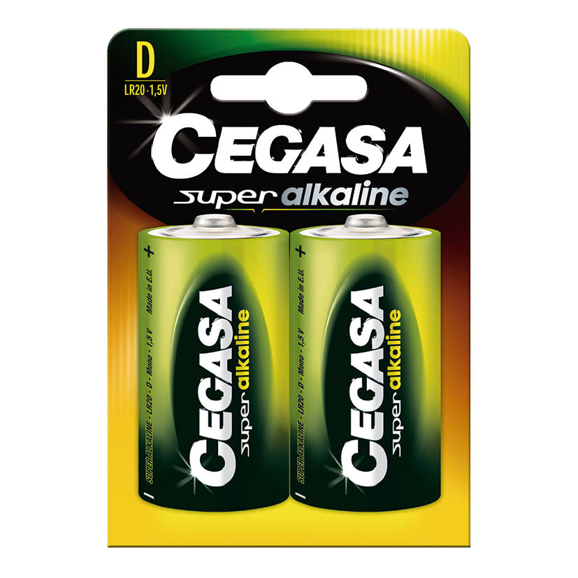 Blíster de 2 pilas alcalinas CEGASA D LR20 Super Alkaline 1.5V