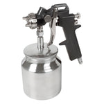 Pistola de pintar RATIO 696-12 con depósito inferior metálico de 750cc y boquilla ajustable para bricolaje.