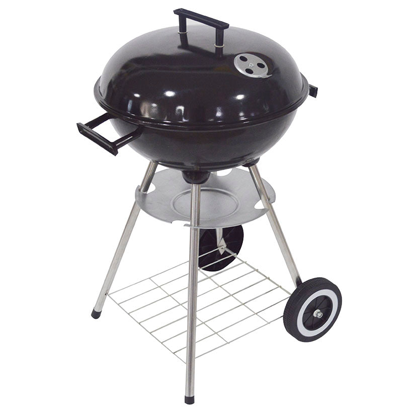 Barbacoa de carbón HABITEX Supergrill 48 con tapa de acero esmaltado, parrilla cromada y ruedas de transporte