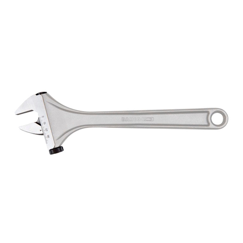 Llave ajustable Bahco moleta lateral acabado cromado con escala láser milimétrica