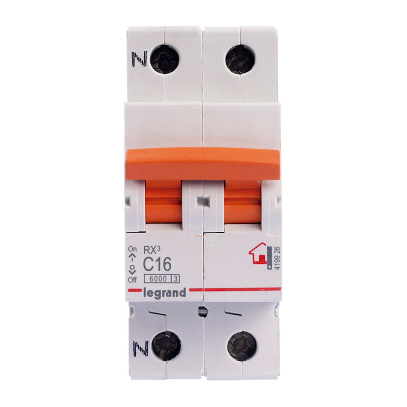 Interruptor magnetotérmico Legrand RX3 C16 1P+N 6000A
