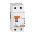 Interruptor diferencial Legrand RX3 2 polos 40A 30mA con botón de test y palanca naranja para cuadro eléctrico.