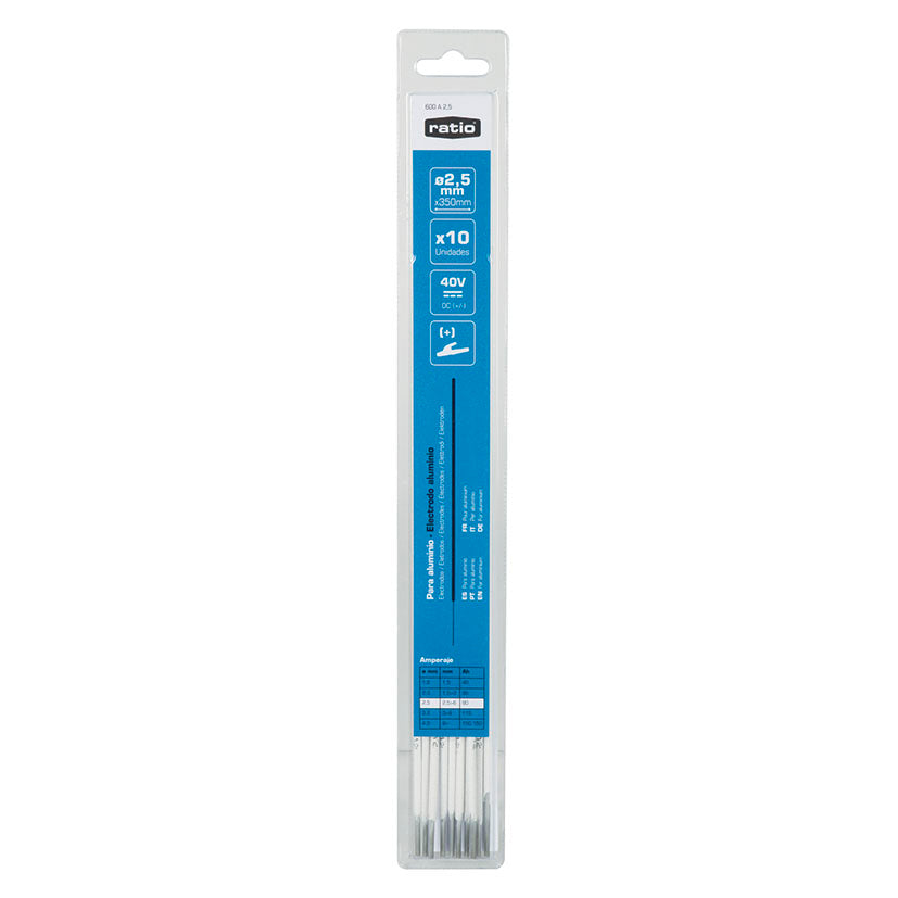 Electrodos RATIO para aluminio AL Si de 2,5 mm x 350 mm pack de 10 unidades