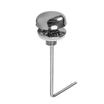 Tirador universal para cisterna de baño con varilla acodada y base cromada