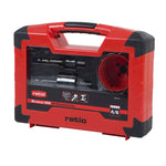 Maletín de transporte rojo y negro RATIO con kit de sierras corona bimetal HSS para metal, madera y PVC