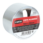 Rollo de cinta de aluminio Ratio 50mm x 10m con adhesivo acrílico resistente a temperaturas extremas.