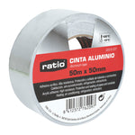 Cinta de aluminio adhesiva Ratio 50mm x 50m para sellado de tuberías y conductos de aire acondicionado.