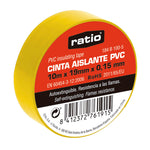 Cinta aislante PVC amarilla RATIO 10m x 19mm para electricidad